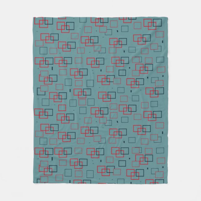 Cobertor De Velo Ataque Vermelho e Teal Quadrado (Frente)