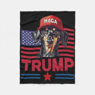 Cobertor De Velo Até meu cachorro ama Trump Funny Dachshund Mega Ha