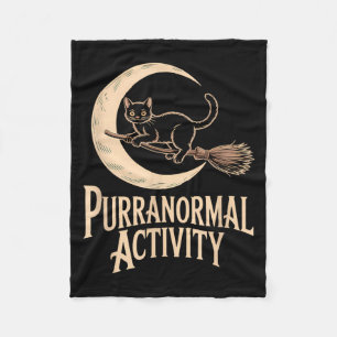 Cobertor De Velo Atividade Purranormal Dia das Bruxas Gato Preto Cr