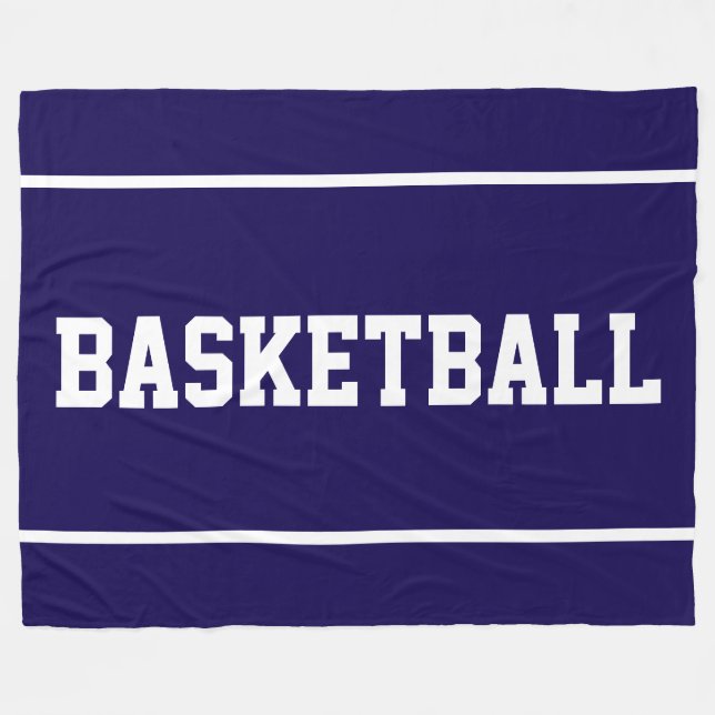 Cobertor De Velo Atletico BASQUETE Tiras de Texto em Azul Marinho P (Frente (Horizontal))