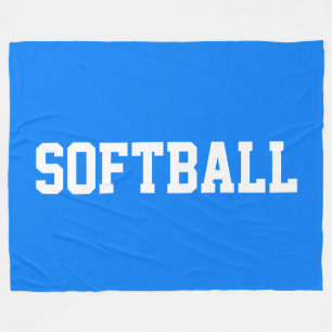 Cobertor De Velo Atletico Negrito Branco SOFTBALL Texto Em Azul Bri