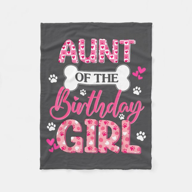Cobertor De Velo Aunt Of The Birthday Girl Dogs Paw Theme Family Ma (Frente)