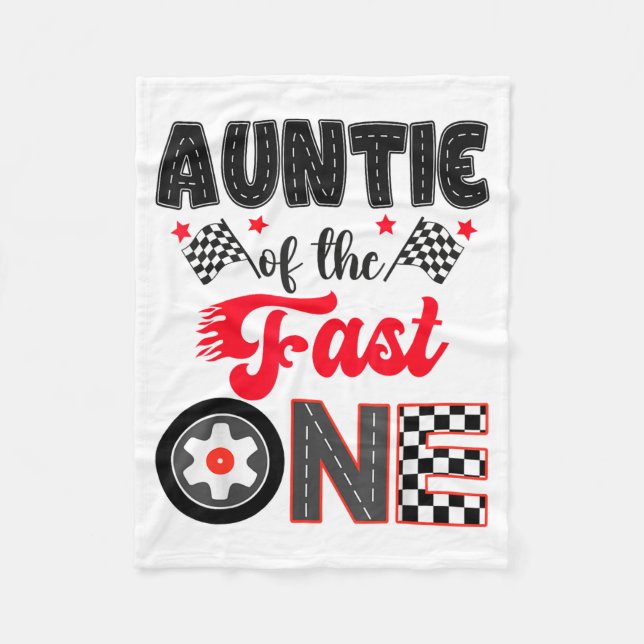 Cobertor De Velo Auntie Of The Fast One Car Racing Dad 1st Birthday (Frente)