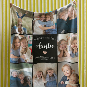 Cobertor De Velo Auntie Personalized Photo Collage Modern