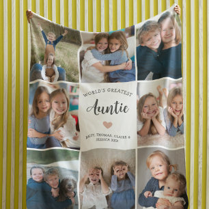Cobertor De Velo Auntie Personalized Photo Collage Modern