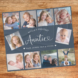 Cobertor De Velo Auntie Photo Collage Script Cute Heart Modern