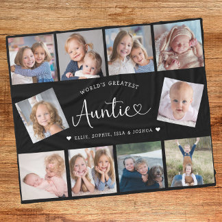 Cobertor De Velo Auntie Photo Collage Script Cute Heart Modern