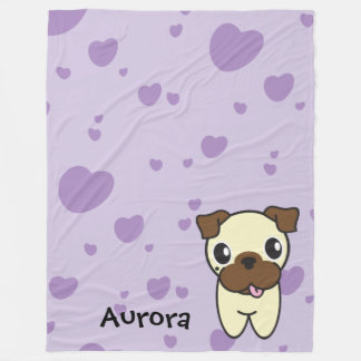 Cobertor De Velo Aurora muito bonito o Pug Purple Heart