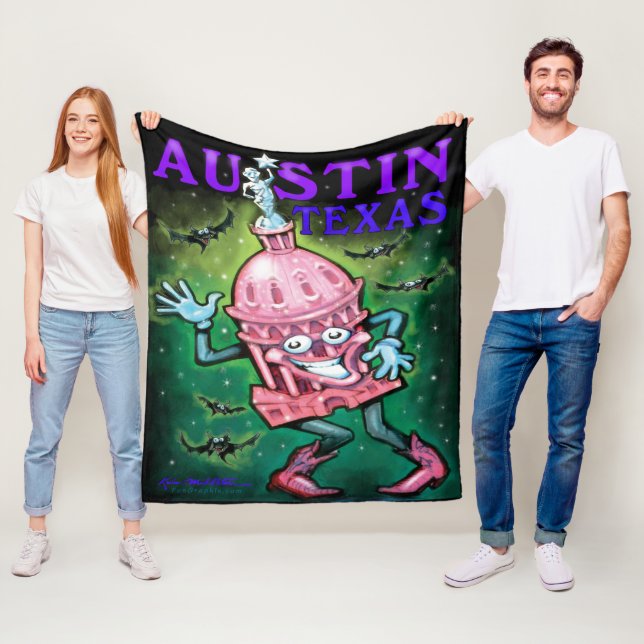 Cobertor De Velo Austin Texas Fleece Blanket (In Situ)