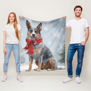 Cobertor De Velo Australian Cattle Dog na neve no Natal