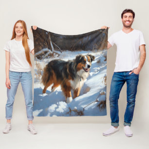 Cobertor De Velo Australian Shepherd Deixe Nevar Natal