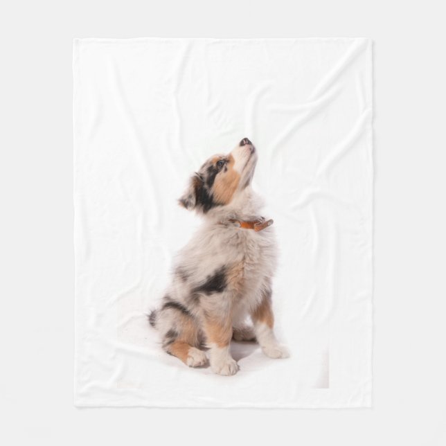 Cobertor De Velo Australian shepherd puppy (Frente)