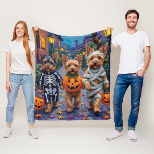 Cobertor De Velo Australian Terrier fazendo doces ou travessuras no