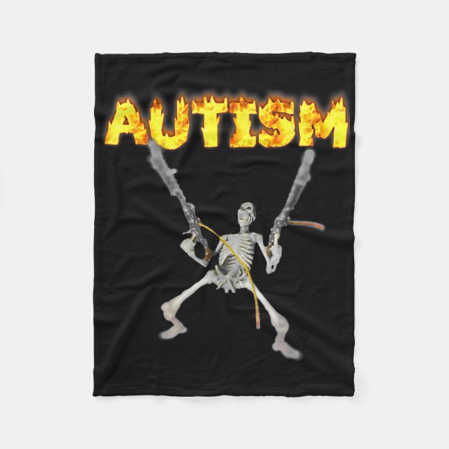 Cobertor De Velo Autism Skeleton Engraçado Memória De Tanque Especí (Frente)