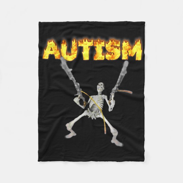 Cobertor De Velo Autism Skeleton Engraçado Memória De Tanque Especí (Frente)