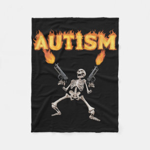 Cobertor De Velo Autism Skeleton Engraçado Memória-Tanque Específic