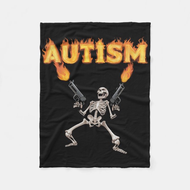 Cobertor De Velo Autism Skeleton Engraçado Memória-Tanque Específic (Frente)