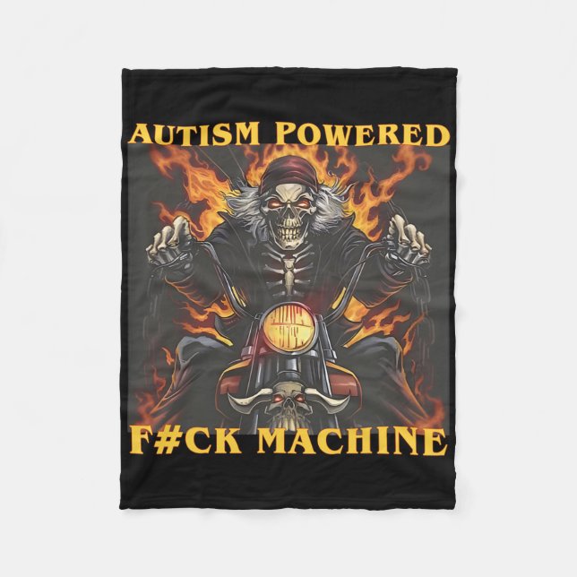 Cobertor De Velo Autismo Alimentado F#ck Machine Memória esquelétic (Frente)