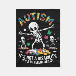 Cobertor De Velo Autismo Awerness - Skeleton Dabbing Kids Autistas