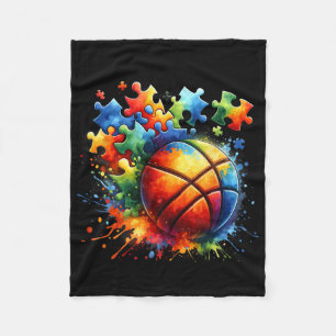 Cobertor De Velo Autismo de basquete Consciência Colorida Arco-Íris