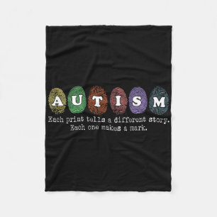 Cobertor De Velo Autismo De Impressão Digital Cada Impressão Diz Um