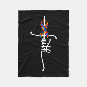 Cobertor De Velo Autismo Faith Cross Autismo Autista Engraçado Auti