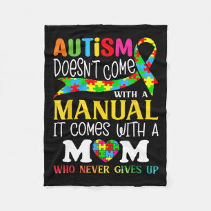 Cobertor De Velo Autismo Mamãe não vem com um Autismo feminino manu