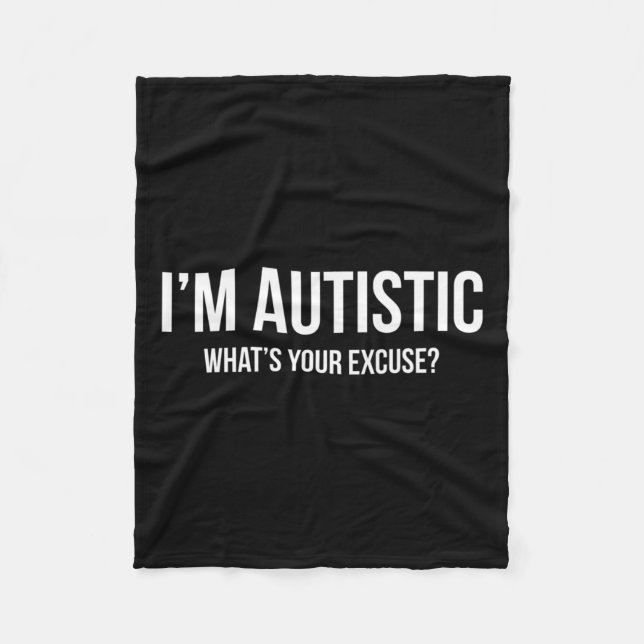 Cobertor De Velo Autismo Sarcástico - Eu sou autista (Frente)