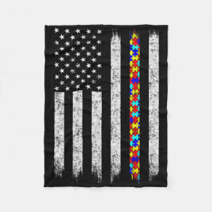 Cobertor De Velo Autismo Sensibilização Bandeira Americana