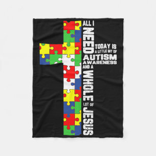 Cobertor De Velo Autismo Sensibilização Jesus Cristo Quebra-cabeça 