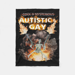 Cobertor De Velo Autista E Esqueleto Gay Funny Autismo Esqueletreto