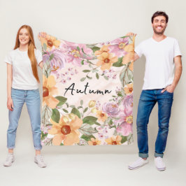 Cobertor De Velo Autumn Floral e guião Rosa Verde