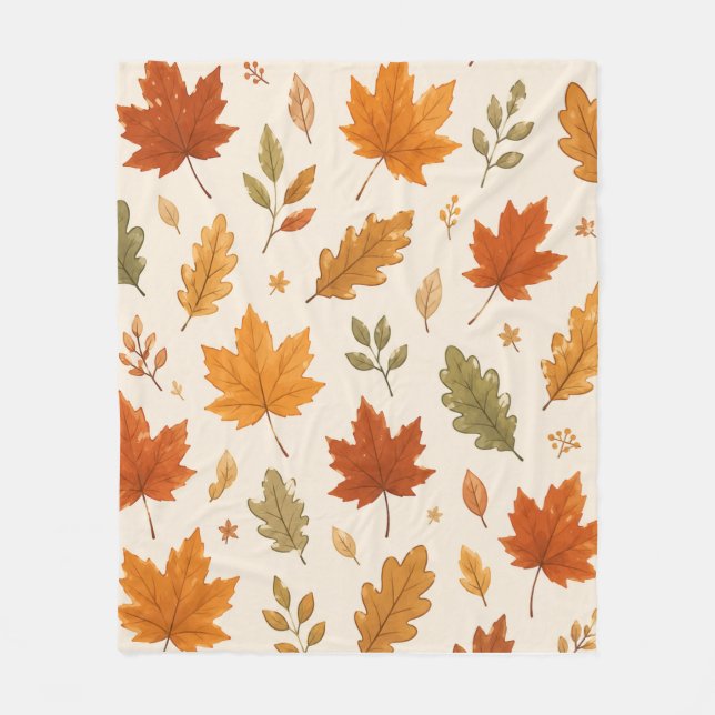 Cobertor De Velo Autumn Leaves Throw Blanket  (Frente)