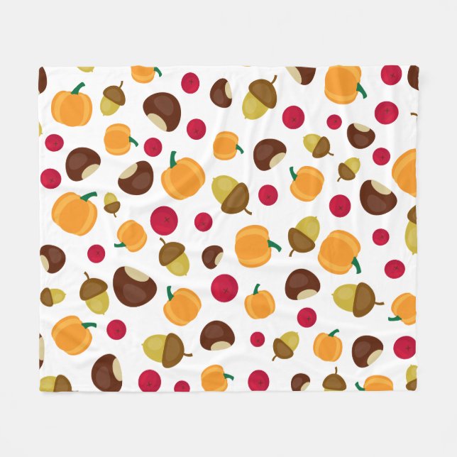 Cobertor De Velo Autumn Pumpkin Berries Chestnut (Frente (Horizontal))