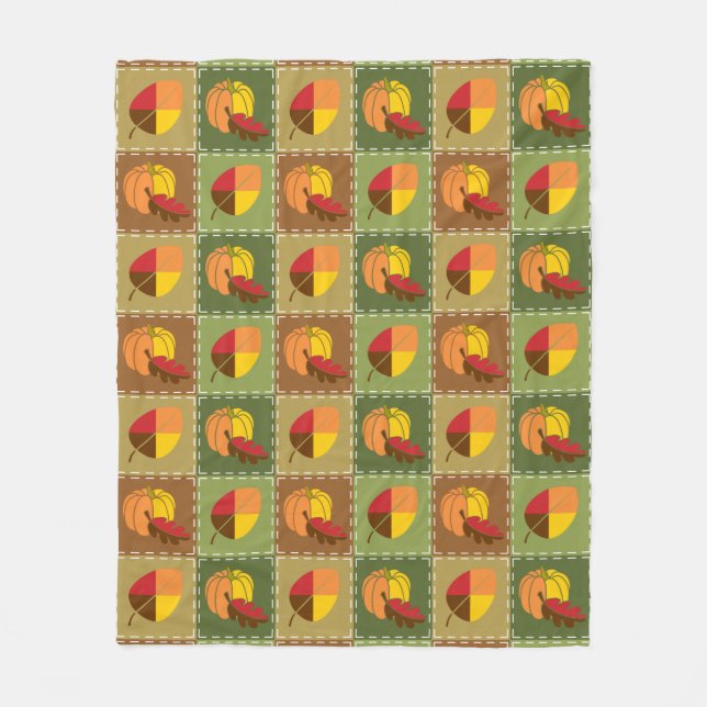 Cobertor De Velo Autumn Quilt Fleece Blanket (Frente)