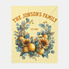 Cobertor De Velo Autumn Sunflower e Lemons Family Decor