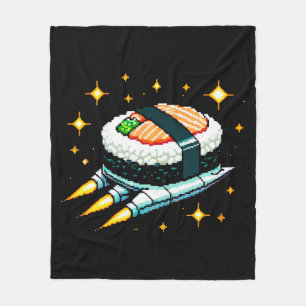 Cobertor De Velo Aventura de Sushi Espacial de 8 Bits - Arte Cósmic