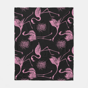 Cobertor De Velo Aves abstrato: Padrão Monocromático de Moda