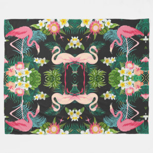 Cobertor De Velo Aves Tropicais Flores Flamingo Watery Paisagem