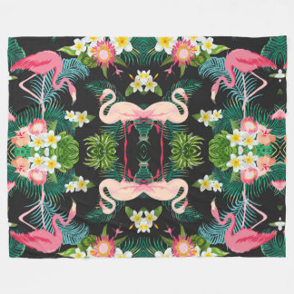 Cobertor De Velo Aves Tropicais Flores Flamingo Watery Paisagem