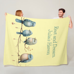 Cobertor De Velo Aves Whimsical em Ramificações de Elegância Eterno