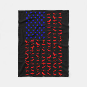 Cobertor De Velo Avião Americano Bandeira Independência Americana D