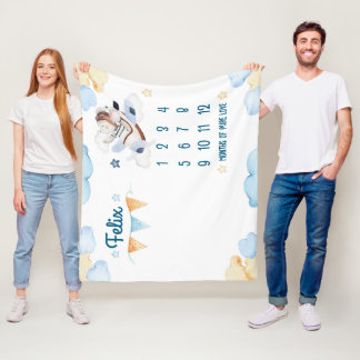 Cobertor De Velo Aviator Bear Watercolor Themed Blanket