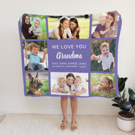 Cobertor De Velo Avó 8 Foto Collage Roxo