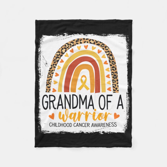 Cobertor De Velo Avó De Um Cancer De Infância Guerreira, Leopard Pr (Frente)