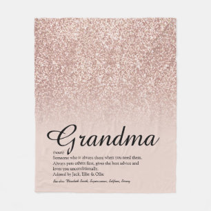 Cobertor De Velo Avó Definição Script Rose Gold Brilho