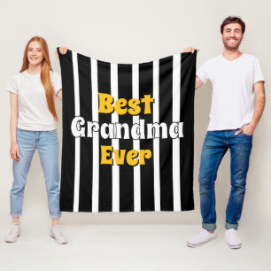 Cobertor De Velo Avó personalizada listras preto e branco