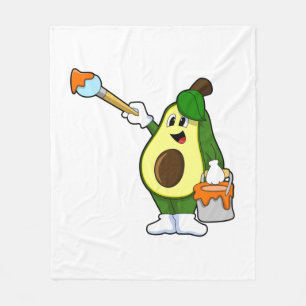 Cobertor De Velo Avocado como Pintor com Pincel de Tinta