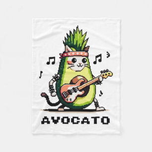 Cobertor De Velo Avocato - Engraçado Arte Pixel Avocado Gato Jogand