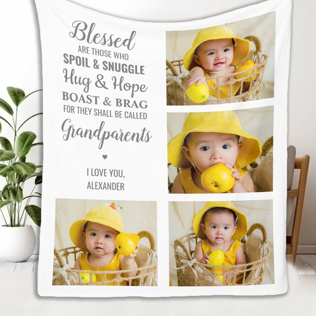 Cobertor De Velo Avós Vovó Vovô Colagem de Fotos (Criador carregado)